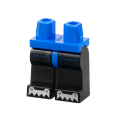 Lego NEW - Hips and Black Legs with Dark Blue Pockets Outline and Silver Ice Cleats on Toes~ [Blue]