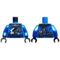 Lego NEW - Torso Ninjago Armor Tattered with Dark Blue Sash Pattern / Blue Arms /Black Han~ [Blue]