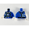 Lego NEW - Torso Tunic White Hems Black Straps Medium Azure Circles Pattern / BlueArm Left~ [Blue]