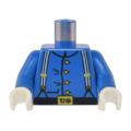 Lego USED - Blue Torso Western Cavalry Uniform 4 Buttons Suspenders Pattern / Blue Arms