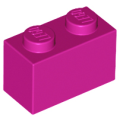 Lego Used - Brick 1 x 2~ [Magenta]