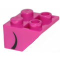 Lego NEW - Slope Inverted 45 2 x 2 with Flat Bottom Pin with Curved Black Line on SideP~ [Magenta]
