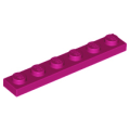Lego Used - Plate 1 x 6~ [Magenta]
