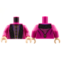 Lego NEW - Torso Robe with Hood Black and Dark Purple Panels Ornate Silver and GoldStit~ [Magenta]