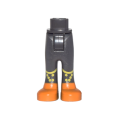 Lego NEW - Mini Doll Hips and Trousers with Back Pockets with Orange Shoes and Y~ [Pearl Dark Gray]