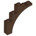 Lego Used - Arch 1 x 5 x 4 - Continuous Bow~ [Brown]