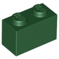 Lego NEW - Brick 1 x 2~ [Dark Green]