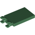 Lego NEW - Tile Modified 2 x 3 with 2 Open O Clips~ [Dark Green]