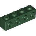Lego Used - Brick Modified 1 x 4 with Studs on Side~ [Dark Green]