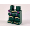 Lego NEW - Hips and Legs with Gold Belt Knee Pads and Toes Magenta Trim Pattern~ [Dark Green]