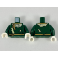 Lego NEW - Torso Medium Nougat Rope Collar and Belt Tan Ruffle and Straw Pattern /Da~ [Dark Green]