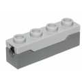 Lego NEW - Projectile Launcher 1 x 4 Spring Shooter with Light Bluish Gray Top~ [Dark Bluish Gray]