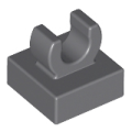 Lego NEW - Tile Modified 1 x 1 with Open O Clip~ [Dark Bluish Gray]