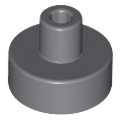 Lego NEW - Tile Round 1 x 1 with Bar and Pin Holder~ [Dark Bluish Gray]