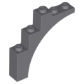Lego Used - Arch 1 x 5 x 4 - Continuous Bow~ [Dark Bluish Gray]