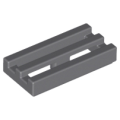 Lego NEW - Tile Modified 1 x 2 Grille with Bottom Groove / Lip~ [Dark Bluish Gray]