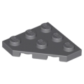 Lego NEW - Wedge Plate 3 x 3 Cut Corner~ [Dark Bluish Gray]