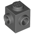 Lego NEW - Brick Modified 1 x 1 with Studs on 2 Sides Adjacent~ [Dark Bluish Gray]