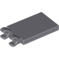 Lego NEW - Tile Modified 2 x 3 with 2 Open O Clips~ [Dark Bluish Gray]
