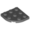Lego NEW - Plate Round Corner 3 x 3~ [Dark Bluish Gray]