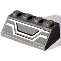 Lego Used - Slope 45 2 x 4 with Light Bluish Gray and Black Lines (Front Air Gr~ [Dark Bluish Gray]