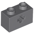 Lego NEW - Technic Brick 1 x 2 with Axle Hole~ [Dark Bluish Gray]