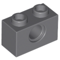 Lego Used - Technic Brick 1 x 2 with Hole~ [Dark Bluish Gray]