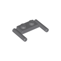 Lego NEW - Plate Modified 1 x 2 with Bar Handles - Flat Ends Low Attachment~ [Dark Bluish Gray]