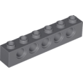 Lego NEW - Technic Brick 1 x 6 with Holes~ [Dark Bluish Gray]