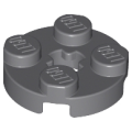 Lego NEW - Plate Round 2 x 2 with Axle Hole~ [Dark Bluish Gray]