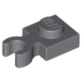 Lego Used - Plate Modified 1 x 1 with Open O Clip Thick (Vertical Grip)~ [Dark Bluish Gray]