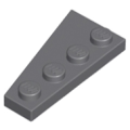 Lego NEW - Wedge Plate 4 x 2 Right~ [Dark Bluish Gray]