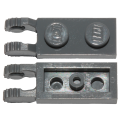 Lego NEW - Hinge Plate 1 x 2 Locking with 2 Fingers on End and 9 Teeth without ~ [Dark Bluish Gray]