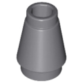 Lego NEW - Cone 1 x 1 with Top Groove~ [Dark Bluish Gray]