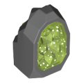 Lego NEW - Rock 1 x 1 Geode with Molded Glitter Trans-Bright Green Crystals Pat~ [Dark Bluish Gray]