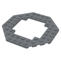 Lego NEW - Plate Modified 10 x 10 Octagonal with 6 x 6 Open Center~ [Dark Bluish Gray]