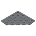 Lego NEW - Wedge Plate 6 x 6 Cut Corner~ [Dark Bluish Gray]