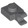 Lego NEW - Plate Modified 1 x 1 with Open O Clip (Horizontal Grip)~ [Dark Bluish Gray]