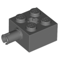 Lego NEW - Brick Modified 2 x 2 with Pin and Axle Hole~ [Dark Bluish Gray]