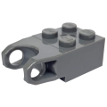 Lego Used - Technic Brick Modified 2 x 2 with Ball Socket and Axle Hole - Angle~ [Dark Bluish Gray]