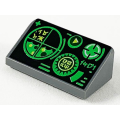 Lego NEW - Slope 30 1 x 2 x 2/3 with Green Gauges and Radar Screen on Black Bac~ [Dark Bluish Gray]