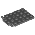 Lego NEW - Plate Modified 4 x 6 with Trap Door Hinge (Long Pins)~ [Dark Bluish Gray]
