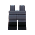 Lego NEW - Hips and Legs with Molded Black Lower Legs / Boots Pattern~ [Dark Bluish Gray]