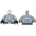 Lego Used - Torso Sand Blue Armor Breastplate Black Lines with Blue and Red Gen~ [Dark Bluish Gray]