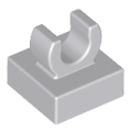 Lego NEW - Tile Modified 1 x 1 with Open O Clip~ [Light Bluish Gray]