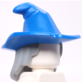 Lego NEW - Minifigure Hair Combo Hair with Hat Mid-Length Scraggly with Molded~ [Light Bluish Gray]