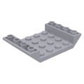 Lego Used - Slope Inverted 45 6 x 4 Double with 4 x 4 Cutout~ [Light Bluish Gray]
