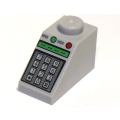 Lego Used - Slope 45 2 x 1 with Number Keypad 'OPEN' 'LOCK' and Green and Red ~ [Light Bluish Gray]
