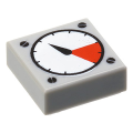 Lego NEW - Tile 1 x 1 with White and Red Gauge Black Thick Needle and Screw He~ [Light Bluish Gray]