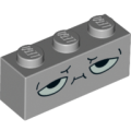 Lego NEW - Brick 1 x 3 with Large Half Closed Eyes and Neutral Expression Patt~ [Light Bluish Gray]